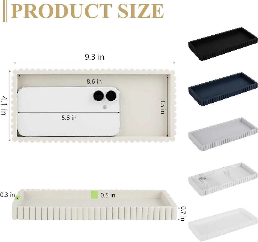Silicone Wave-Edge Vanity Tray