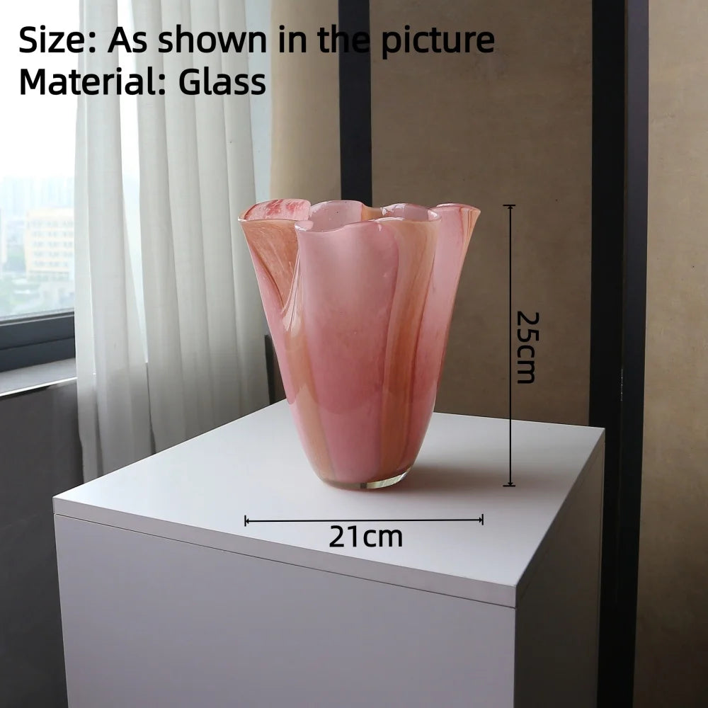 Wide-Mouth Contemporary Glass Vase