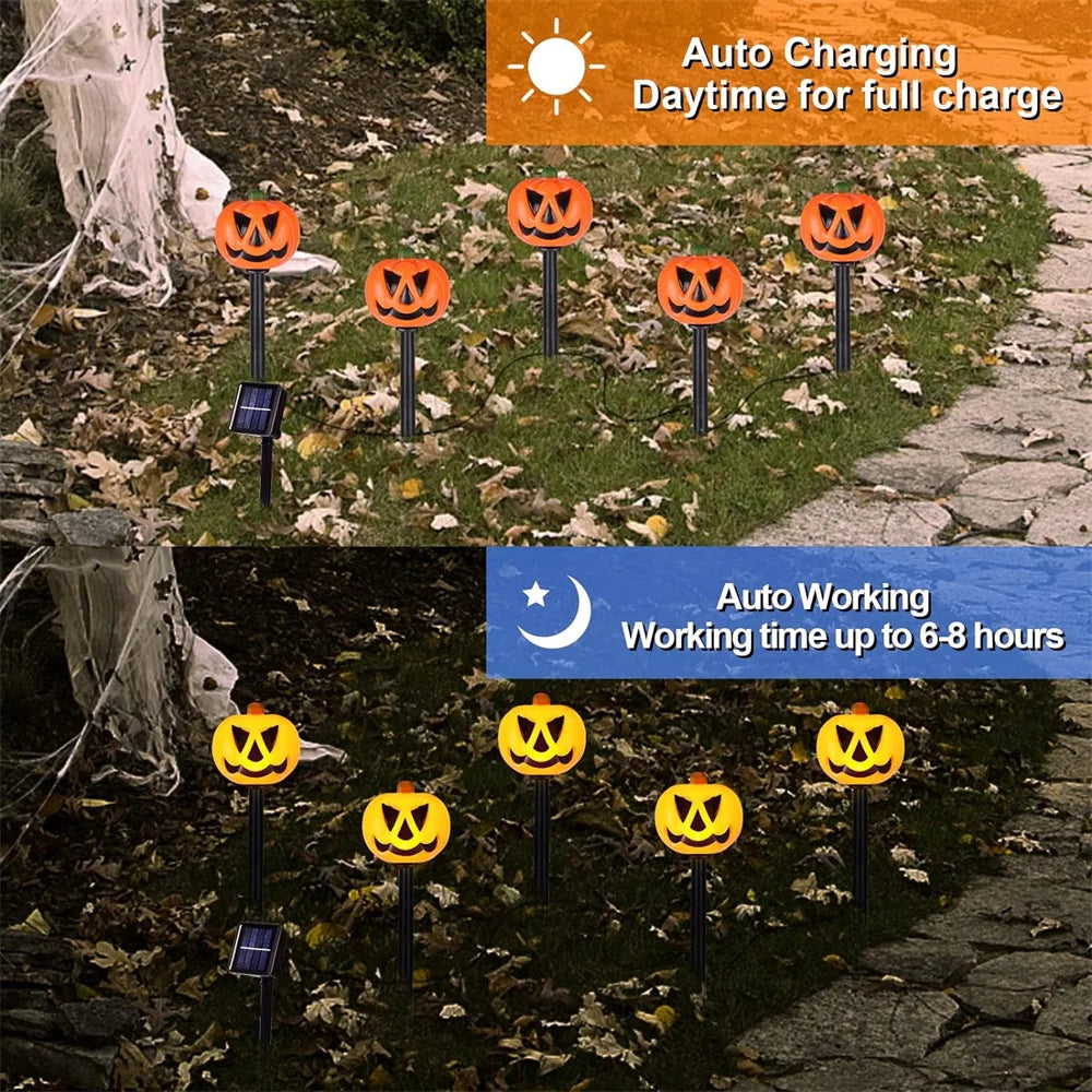 5-Piece Solar Jack-O-Lantern Light Set