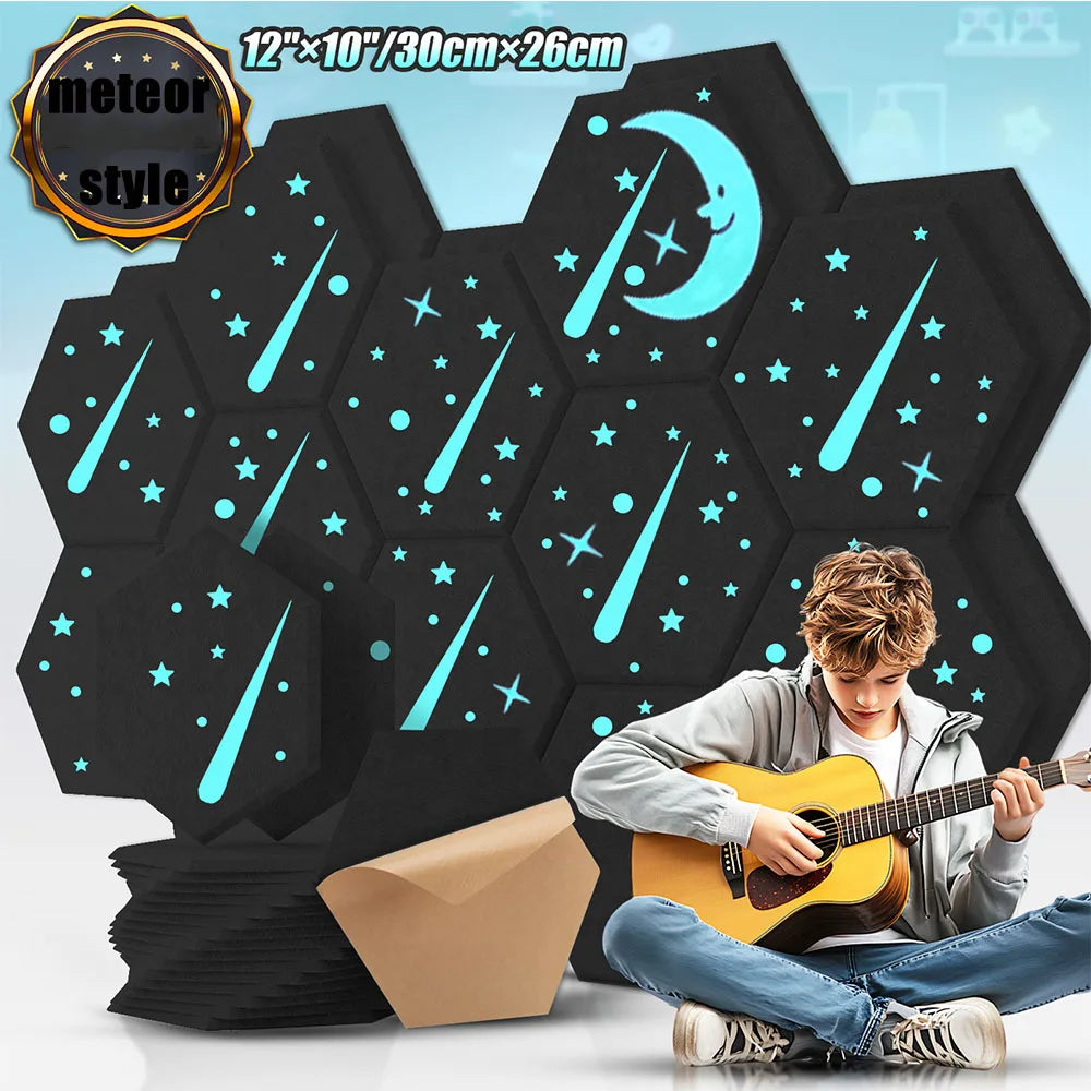 18-Pack Hexagonal Self-Adhesive Acoustic Panels