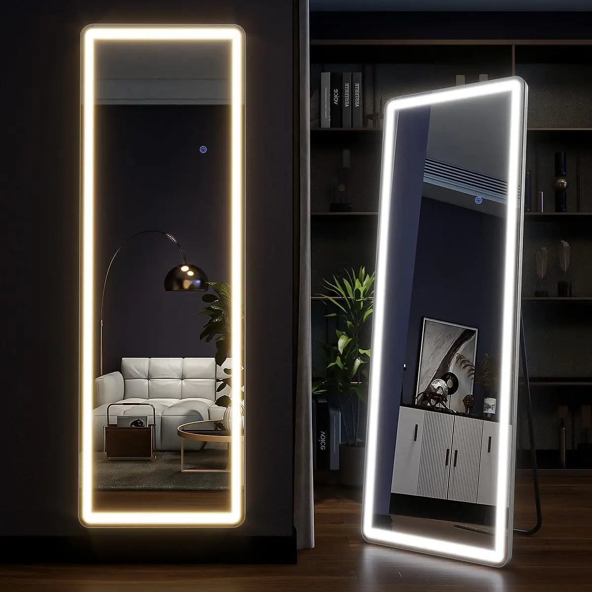63-Inch Lighted Full-Length Mirror — detail view
