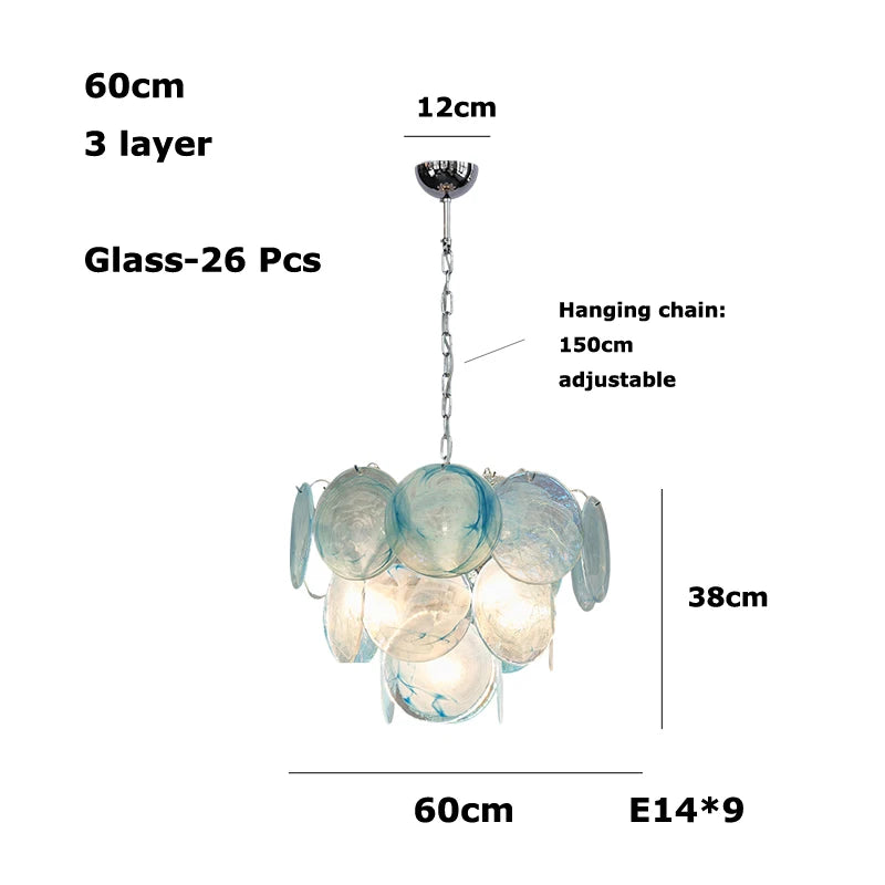 Dimmable Glass-Piece LED Chandelier