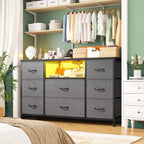 8-Drawer Media Dresser with Charging Station