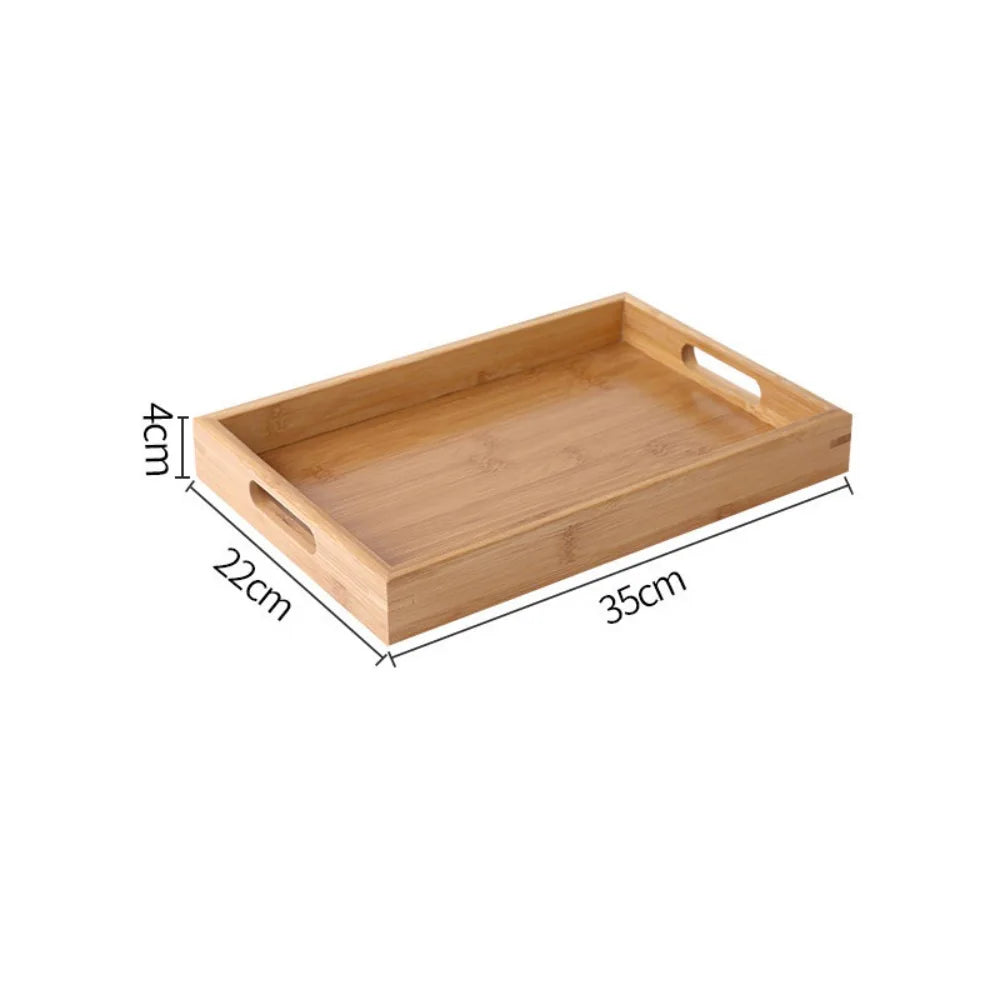 New Rectangular Storage Tray household Solid Wood Storage Plate Bamboo Water Cup Plate Dried Fruit Water Cup Plate