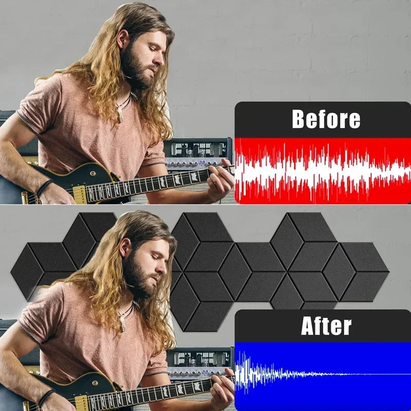 6-Pack Hexagonal Self-Adhesive Acoustic Panels