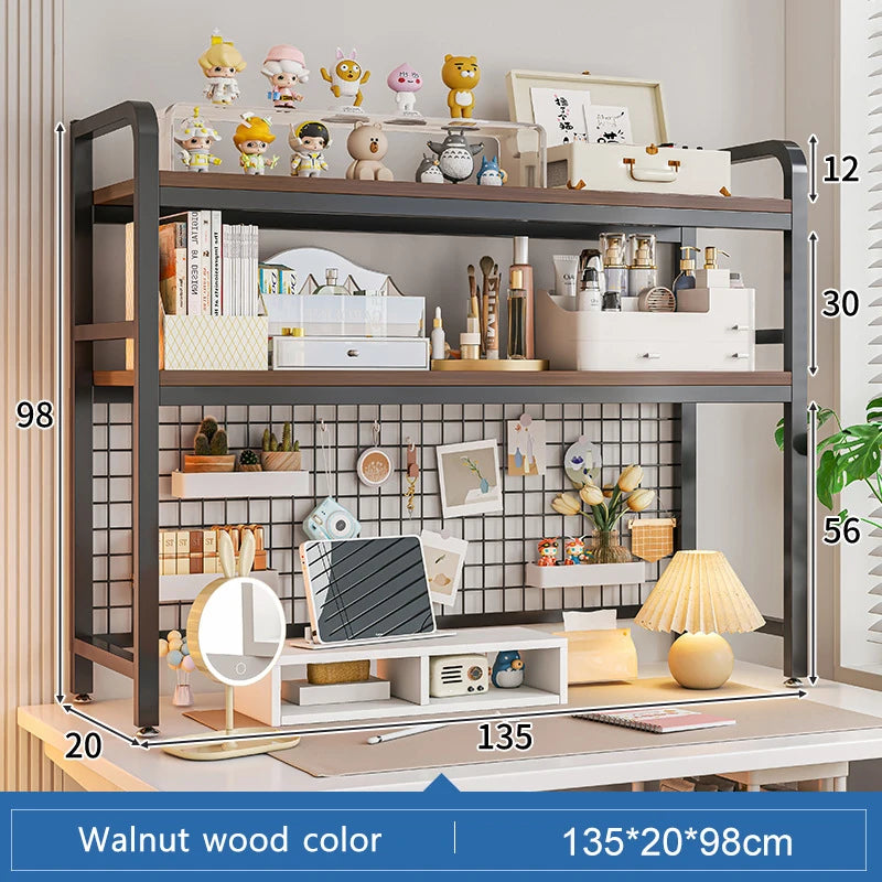 Grid Bookshelf Computer Desk