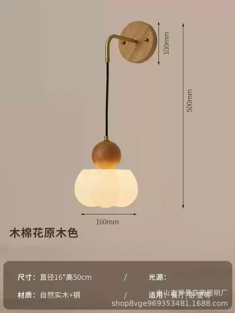 Walnut & Opal Glass Triple Pendant Light