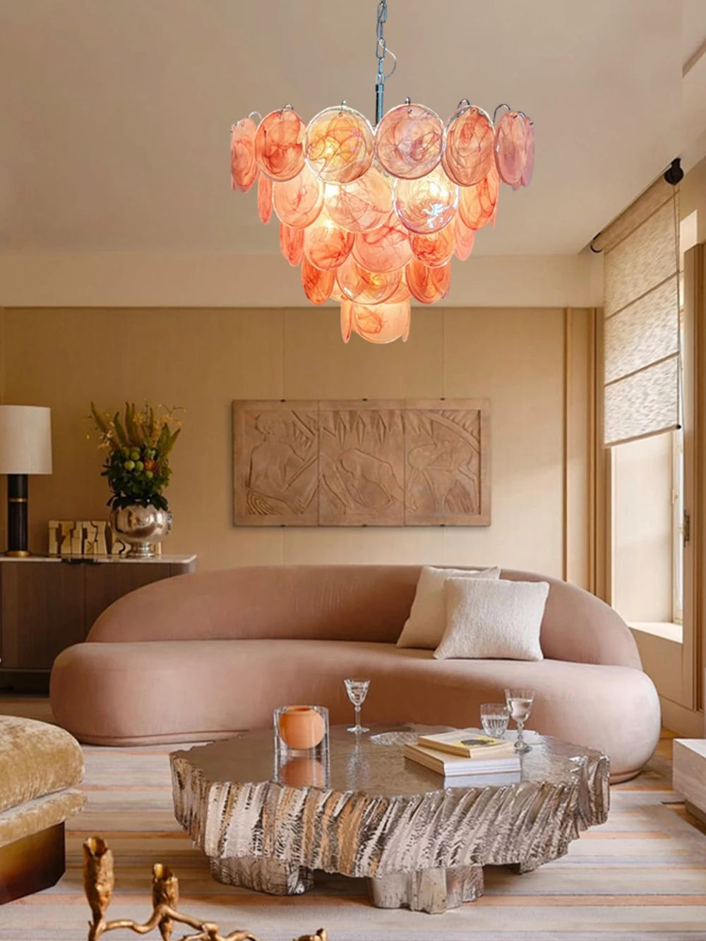 Dimmable Glass-Piece LED Chandelier