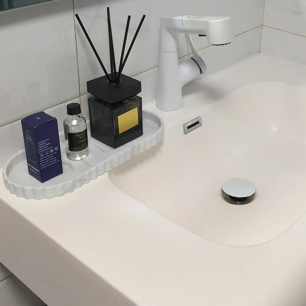 Silicone Wave-Edge Vanity Tray