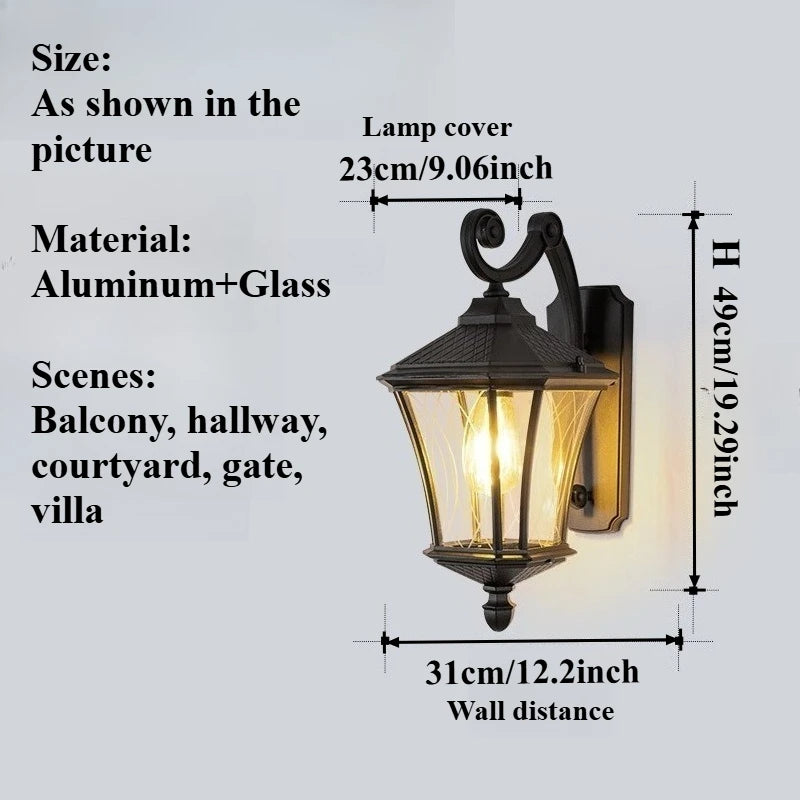 Vintage Solar Waterproof Wall Light