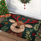 Gingerbread & Santa Christmas Door Mat