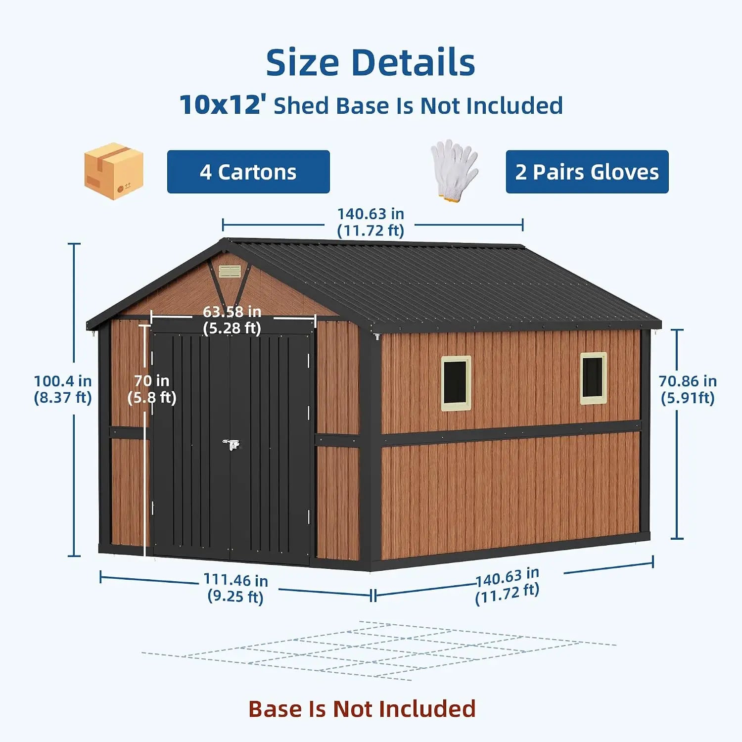 Outdoor Metal Large Storage Shed