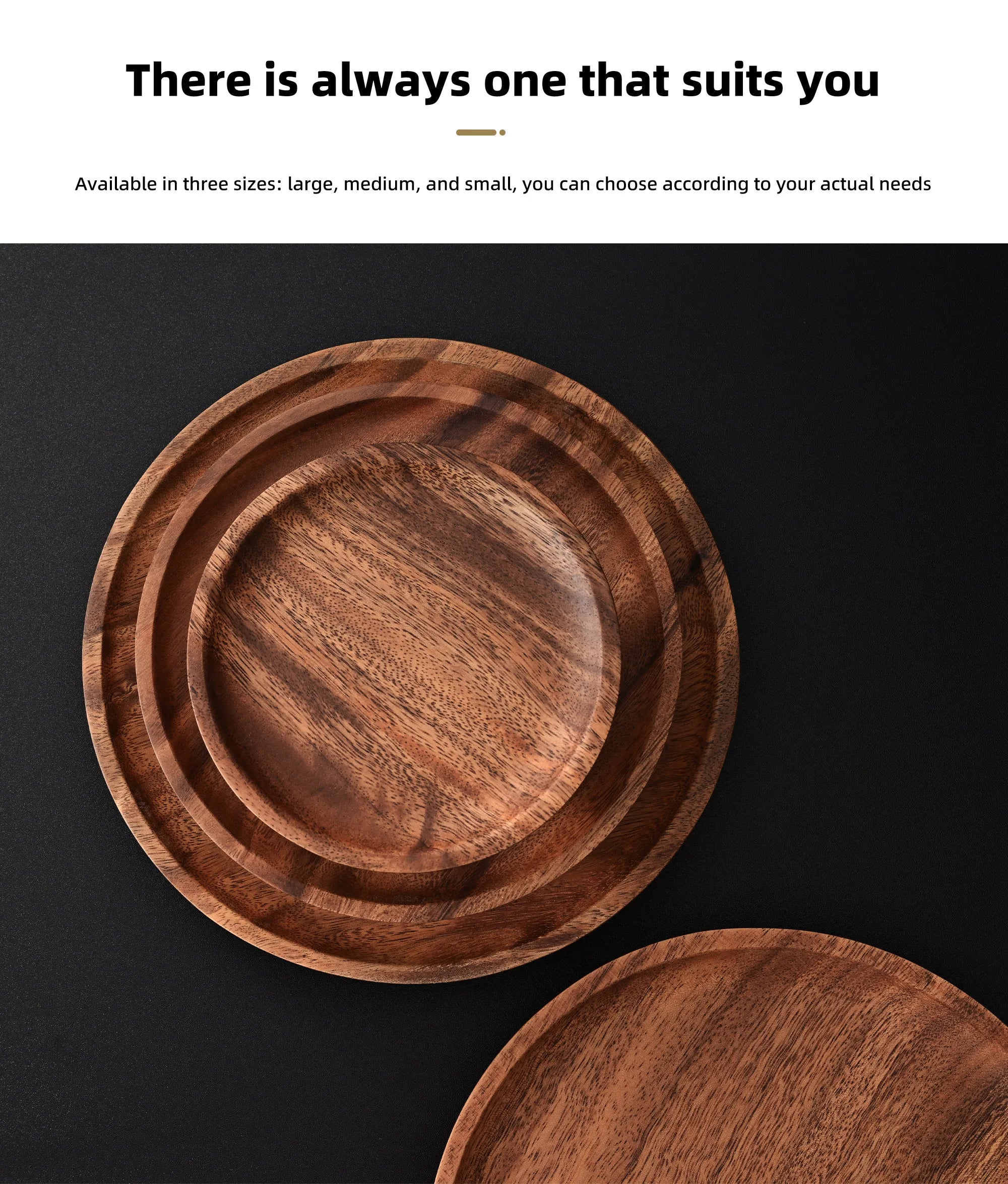 Round Wooden Serving & Display Tray