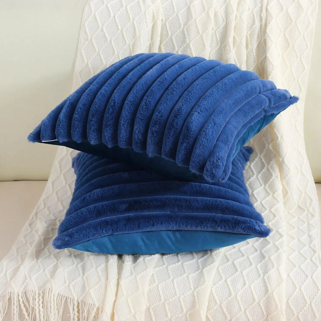 PlushStripe Cushion Cover
