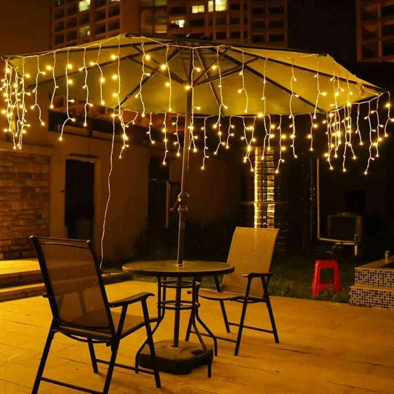 Curtain Solar Outdoor String Lights