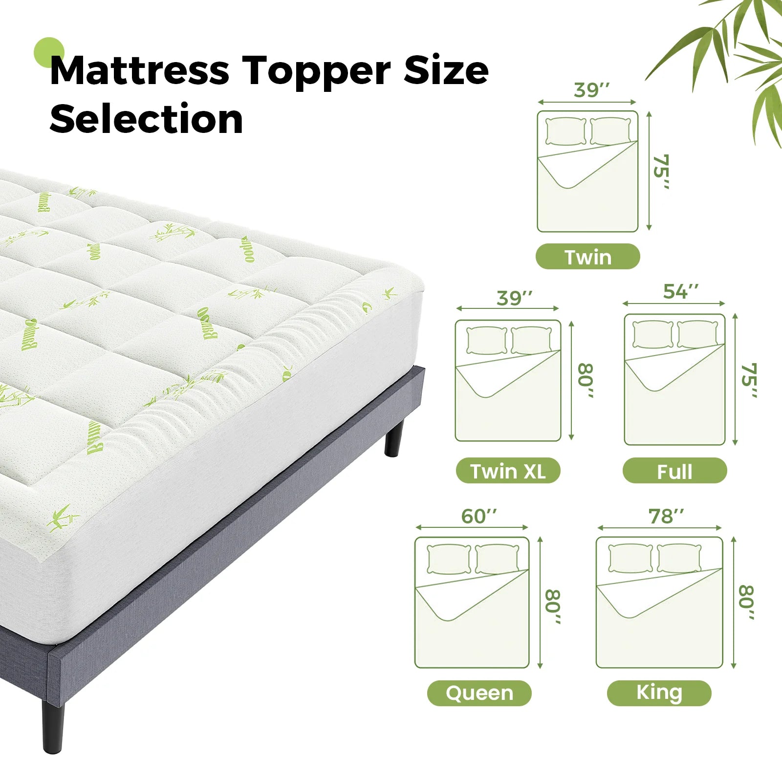 Bamboo Plush Mattress Topper
