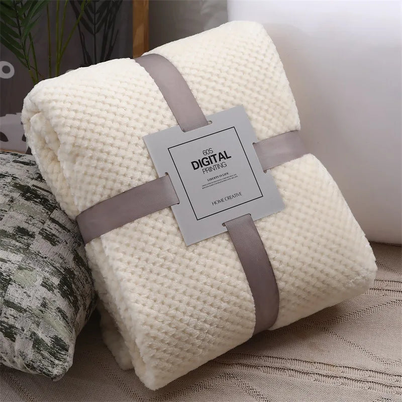 Plush Sherpa Travel Throw Blanket