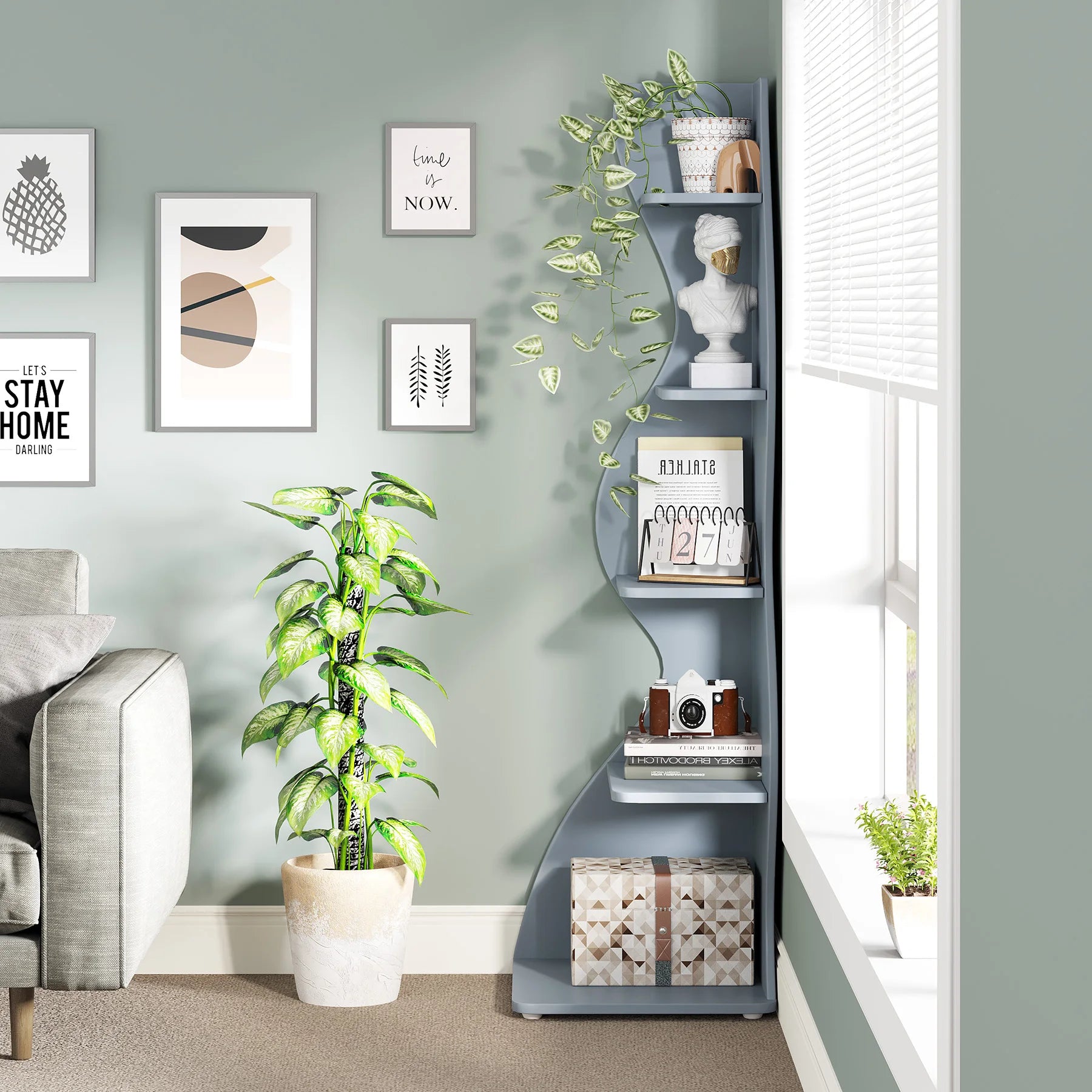 5-Tier Corner Bookshelf