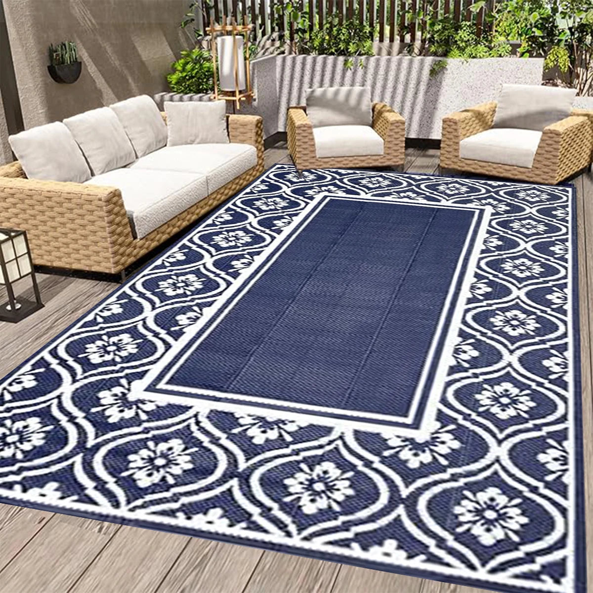 Reversible Woven Patio Rug