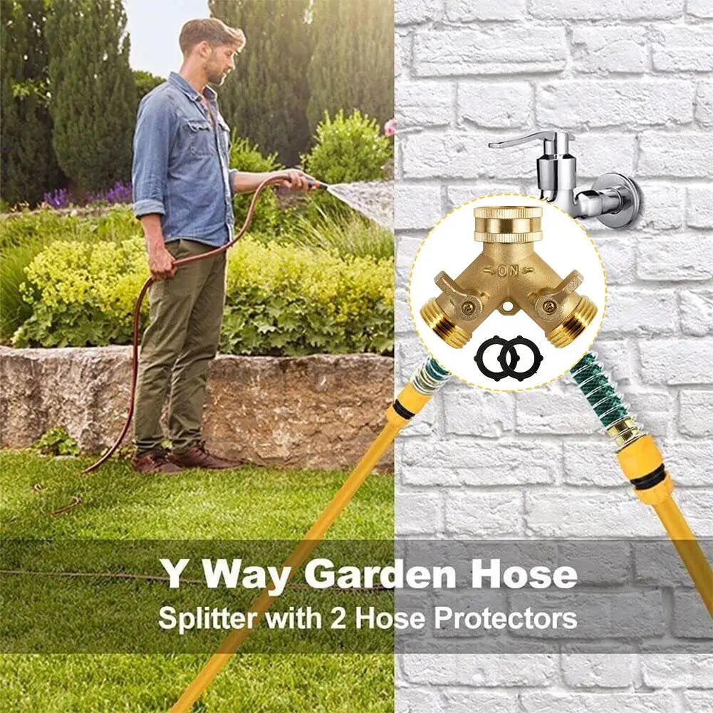 Brass Two-Way Garden Hose Splitter
