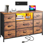 8-Drawer Media Dresser with Charging Station