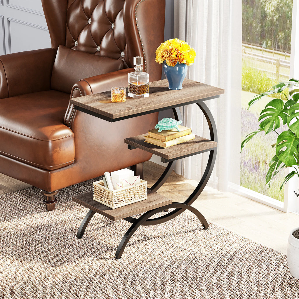 3-Tier C-Shaped Side Table