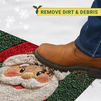 Gingerbread & Santa Christmas Door Mat
