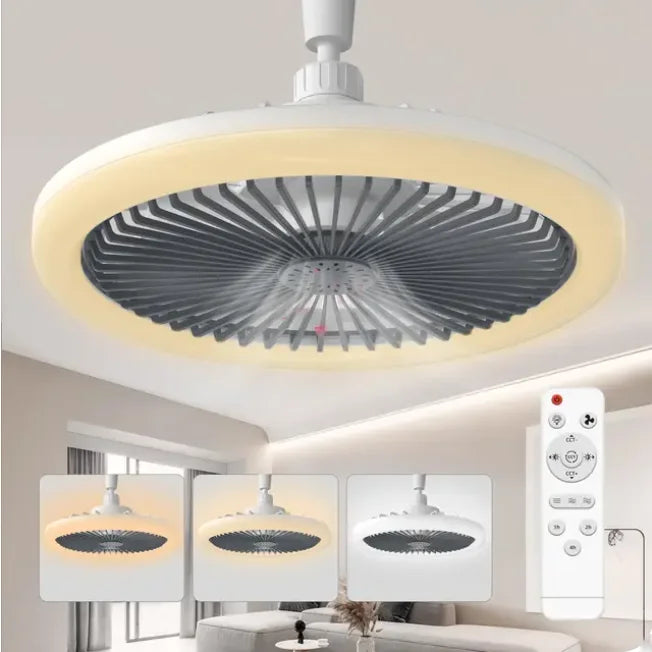 E27 Remote-Control LED Ceiling Fan with Light
