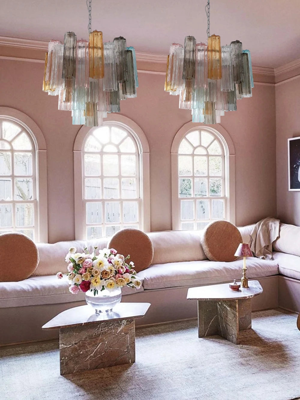 Art Glass Dimmable LED Chandelier