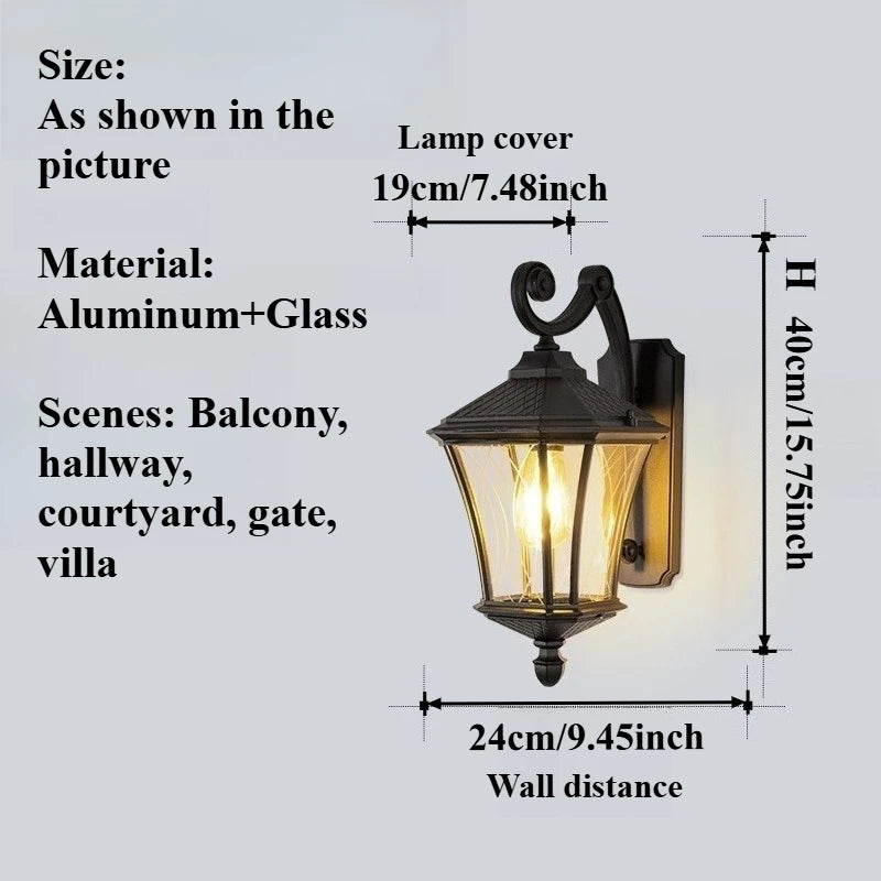 Vintage Solar Entryway Wall Lantern