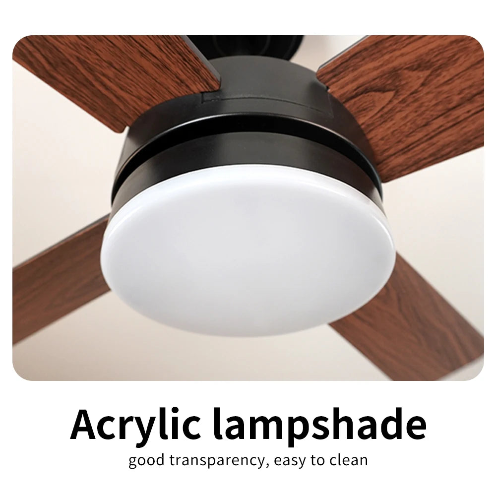 Black Remote-Control Ceiling Fan Light