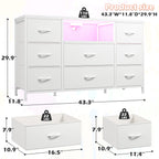 8-Drawer Media Dresser with Charging Station