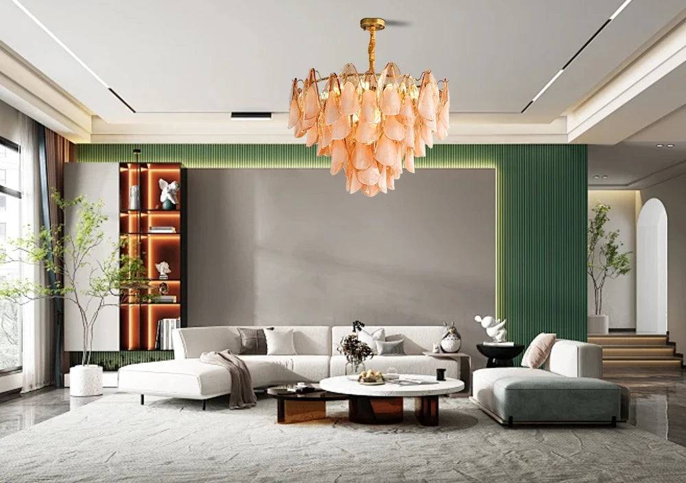 Murano-Style Petal Luxury Glass Chandelier