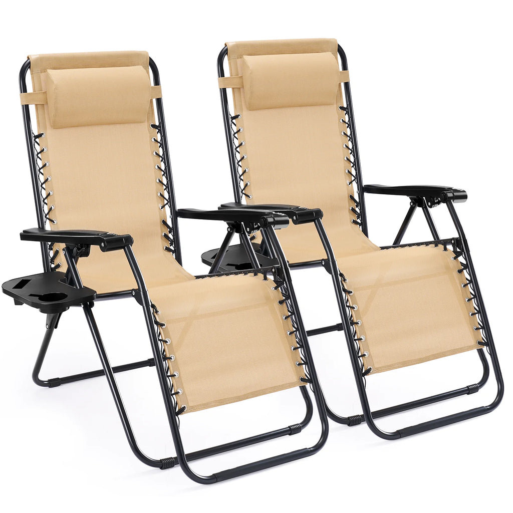 Set of 2 Zero-Gravity Outdoor Recliners