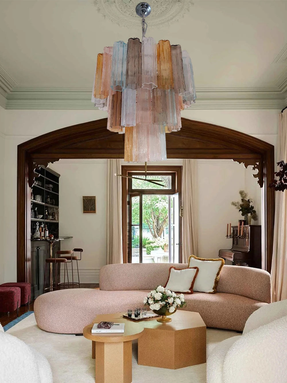 Art Glass Dimmable LED Chandelier