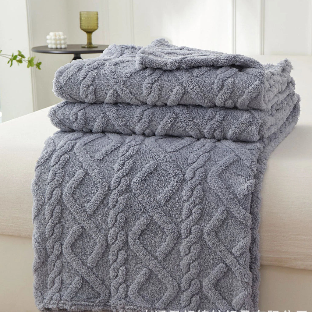 Plush Sherpa Travel Throw Blanket