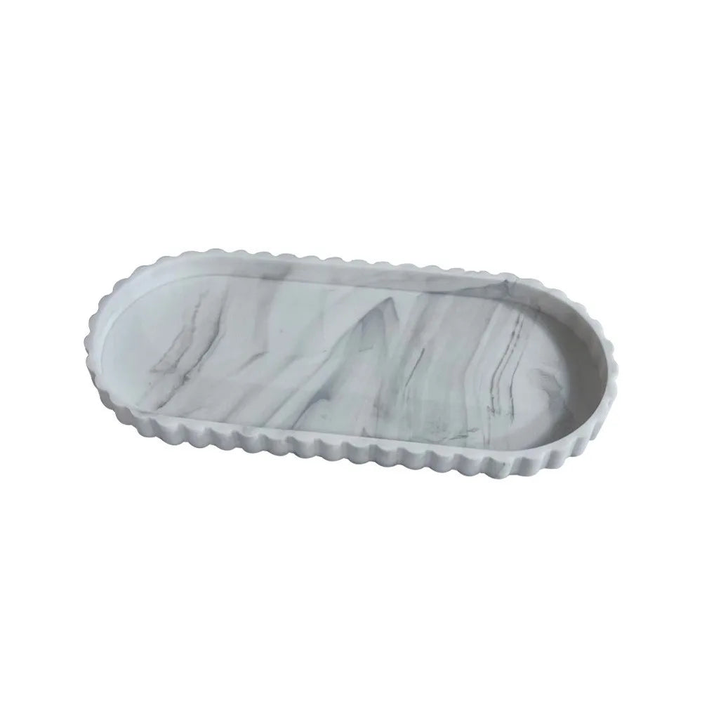 Marble-Look Silicone Vanity Tray