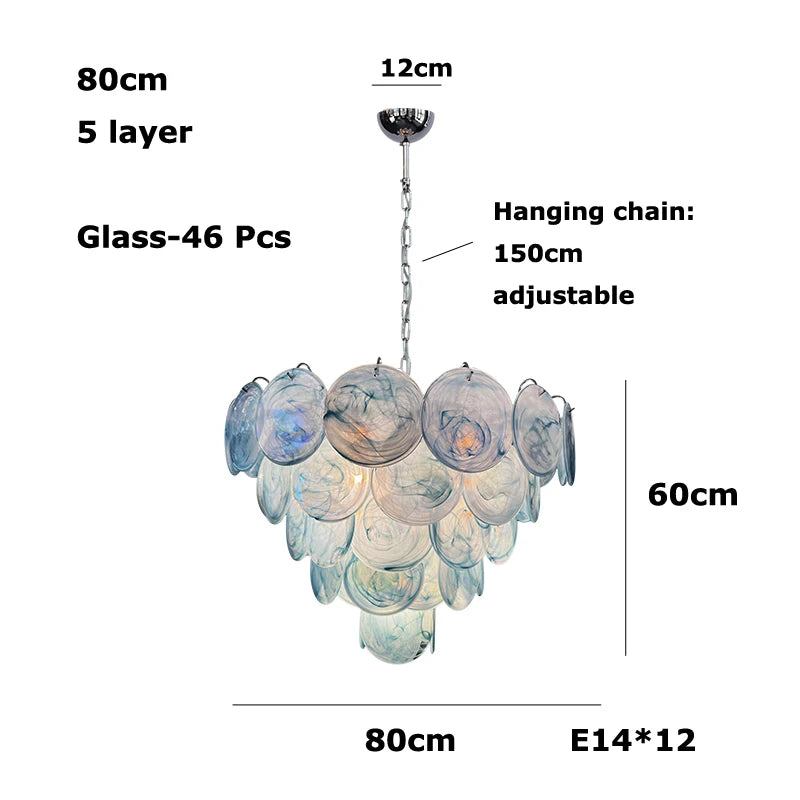 Dimmable Glass-Piece LED Chandelier