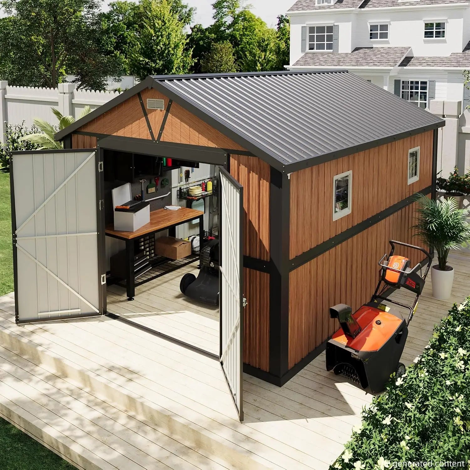 Outdoor Metal Large Storage Shed