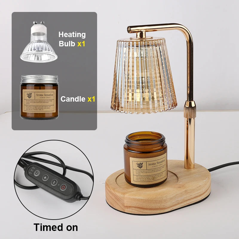 Glass-Shade Candle Warmer Lamp