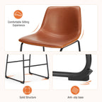 Set of 2 PU Leather Counter Stools