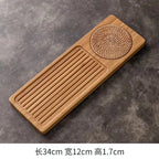 Solid Bamboo Wood Tea Tray Portable Rattan Mat Rectangle Serving Table Plate Storage Dish for Hotel Tea Plate Accessories Saucer