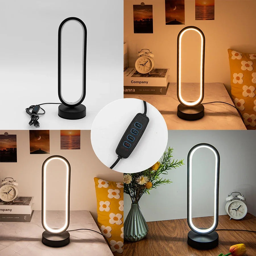 Spiral Motion-Sensor Dimmable LED Table Lamp