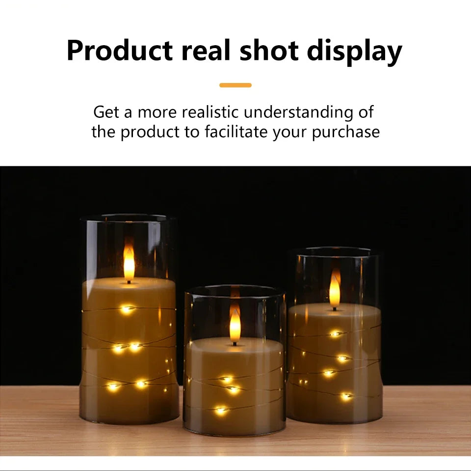 Starlight Flameless Pillar Candle Set