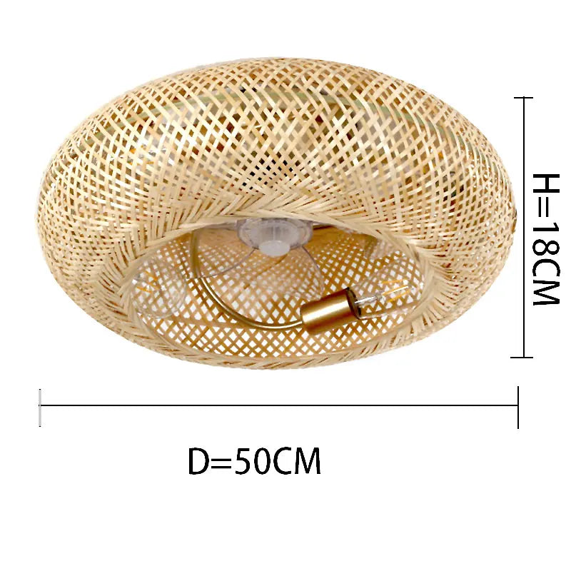 Bamboo Remote-Control Ceiling Fan with Light