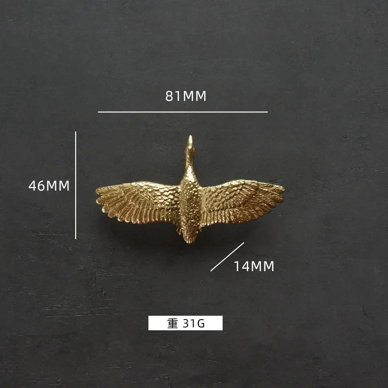 Sculptural Brass Wild Goose Cabinet Pull