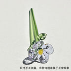 Hand-Blown Glass Flower Sculpture with Vase