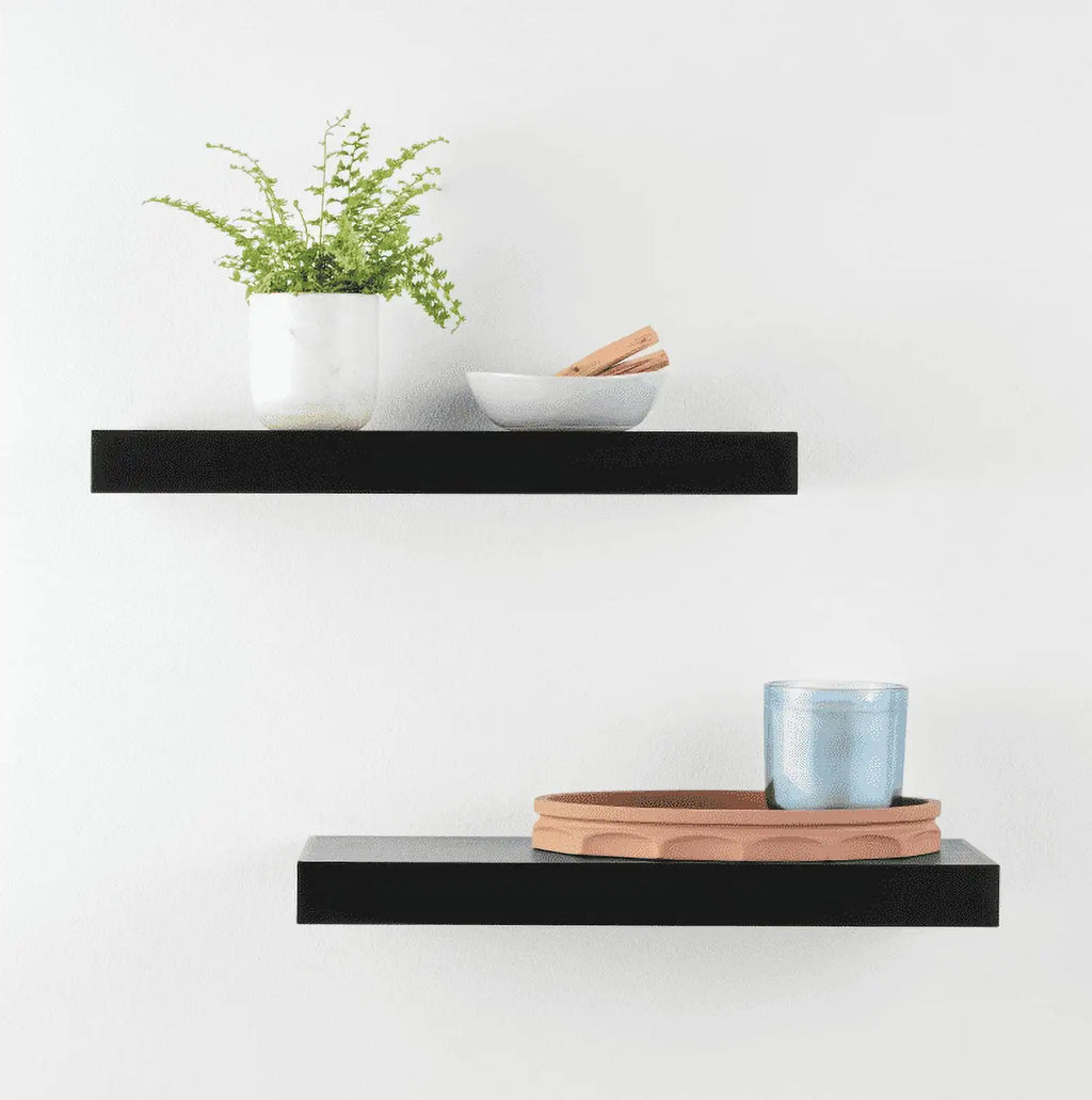 Black MDF Floating Wall Shelves