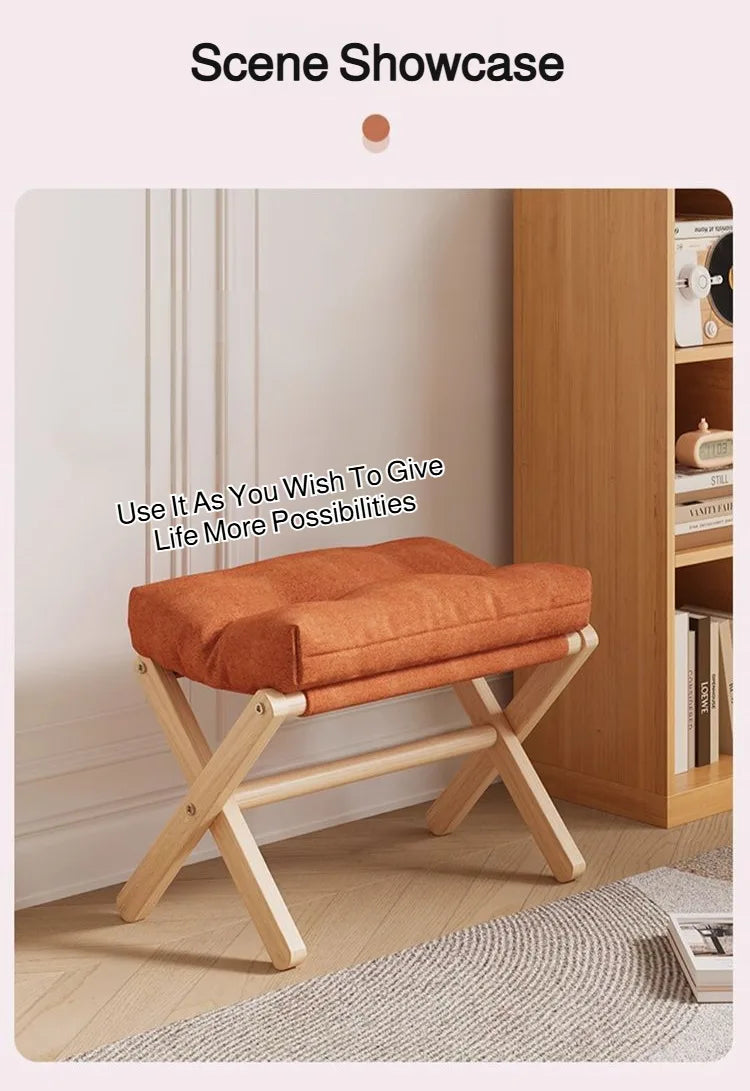Folding Upholstered Footstool