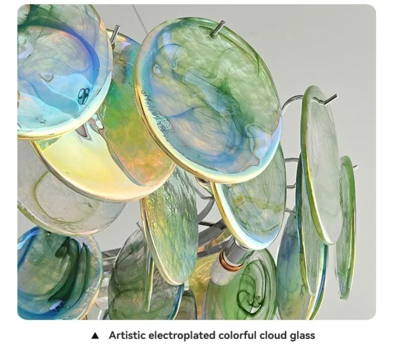 Multicolor Glass Lobby Chandelier